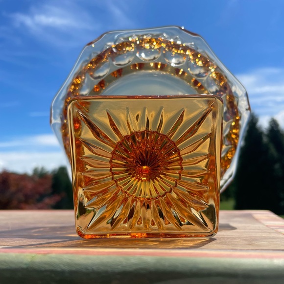 Vintage amber glass compotier, pedestal dish, compote, fruit bowl - Picture 4 of 12